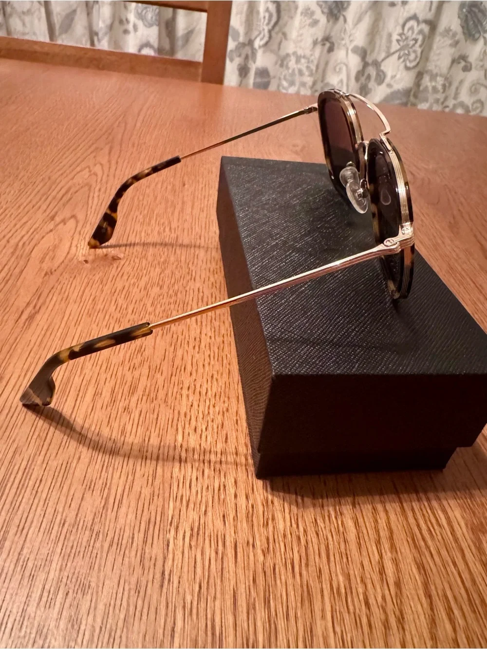 Quince Tortoiseshell and Gold Aviator Sunglasses with Green Lenses